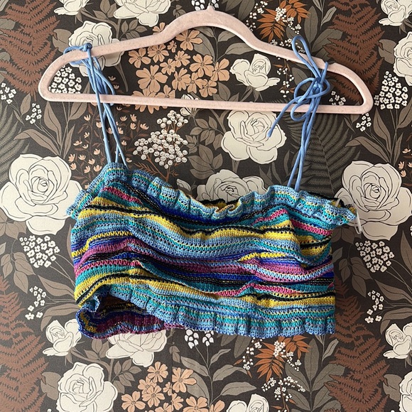 NWOT MAJORELLE Sawyer Top in rainbow size small - Picture 5 of 6